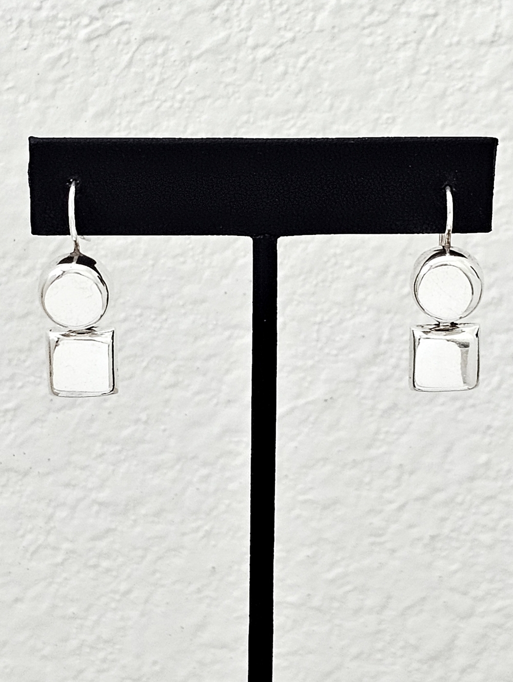 Silpada Very Rare🦄Sterling Silver Circle Square Drop Earrings IW415/W0415